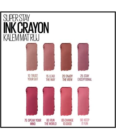 Maybelline New York Superstay Matte Ink Crayon Longlasting Pink Lipstick with Precision Applicator 80 Run The World 22.0 ml Pink 1 count (Pack of 1) - Buy Online on GoSupps.com