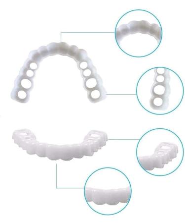 Brigtviee Upper & Lower Teeth Veneers - Instant Whitening Natural Comfort Fit Cosmetic Prosthesis for Perfect Adult Smile - Buy Online on GoSupps.com
