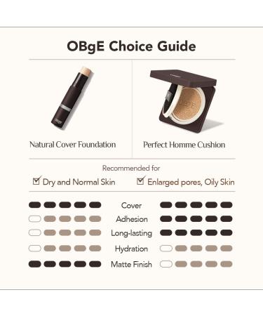OBgE Natural Cover Foundation 2 Beige (13g/4.06 oz) - Stick Foundation with Brush for Flawless Skin Tone Correction and Blemish Coverage - Buy Online on GoSupps.com