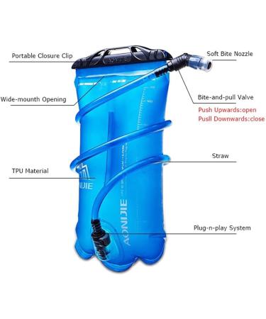 Achsoo Foldable Hydration Bladder 1.5L/3L - Lightweight Water Pouch for Cycling Camping and Walking | International Shipping Available - Buy Online on GoSupps.com