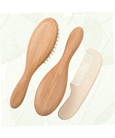Healeved 3pcs Wooden Kids Hair Brush Set | Baby Bath Time & Shower Tool Kit - Buy Online on GoSupps.com