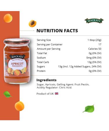 Mackays Apricot Jam 340g - Buy Online on GoSupps.com