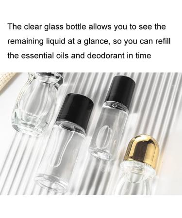 2Pcs 30ml Clear Glass Deodorant Roller Bottles | Plastic Roller Ball, Black Lid | Essential Oil, Empty Containers - Buy Online on GoSupps.com