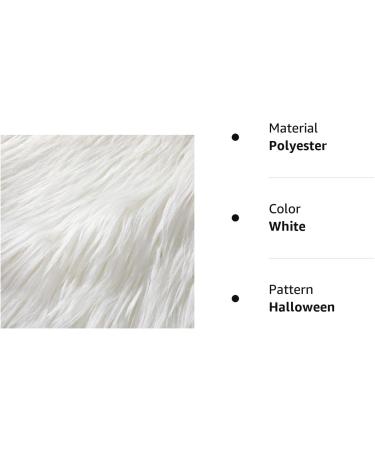 Faux Fur Fabric Christmas Craft Shaggy Plush Patch Sewing Fur Cuts - White 60 x 18 Inch - Buy Online on GoSupps.com