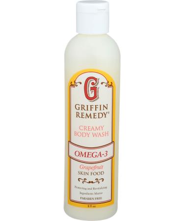 Griffin Remedy Omega - 3 Body Wash - Grapefruit Essential Oils and Organic MSM  Creamy  Moisturizing  All-Natural  Paraben-Free  Sulfate-Free 8 fl oz (Pack of 1)