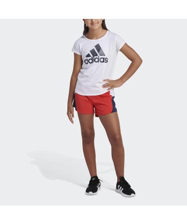 adidas Girls' Large White 3 Stripe Mesh Shorts with Elastic Waistband - Buy Online on GoSupps.com
