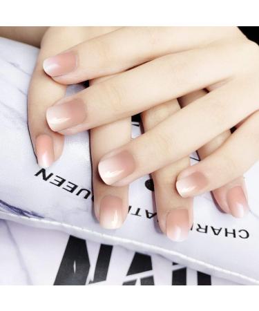 Allstarry 120pcs Ombre French Fake Nail Gradient Nude Short Press on Nails - DIY Acrylic Nail Tips for Nail Art Decoration - 120 Count - Buy Online on GoSupps.com