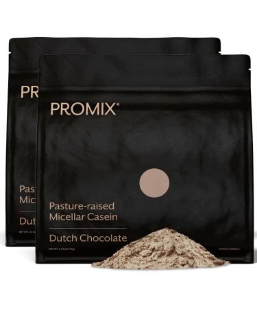Promix Casein Protein Powder, Chocolate - 5lb Bulk - Grass-Fed & 100% All Natural - Slow & Sustained Recovery ­Post Workout Fitness - Shakes, Smoothies, Baking & Cooking Recipes - Gluten-Free Chocolate 5 Pound (Pack of 1)