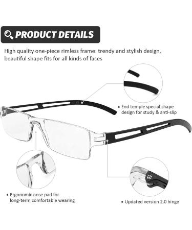 Shop Ahlma 3-Piece Anti-Blue Light Frameless Reading Glasses - Unisex Lightweight 150 Degrees - Protect Your Eyes While Reading! - Buy Online on GoSupps.com