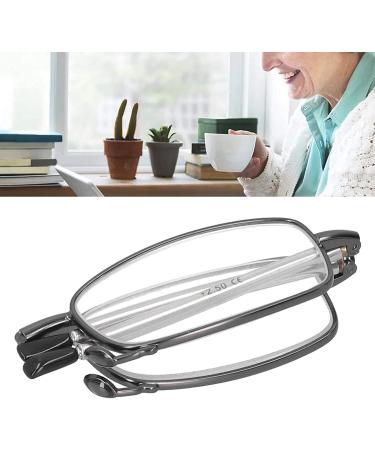 Bezax Foldable Gray Reading Glasses - Blue Light Blocking Presbyopia Eyewear for Men & Women with Portable Storage Box - Stylish & Comfortable (+250) - Buy Online on GoSupps.com