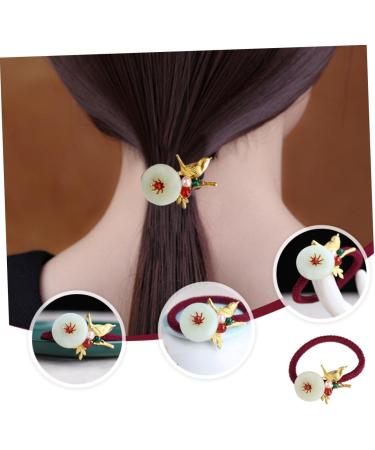 DOITOOL 1pc Hair Tie Headband Scrunchy Hair Ring Little Girl Hair Tie Girl Hair Accessories Ribbon Hair Ties Ponytail Holder Hair Rope Hair Accessory Emerald Simple Copper - Buy Online on GoSupps.com