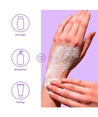 Puremetics 3-in-1 Shower Fluff Sensitive - Vegan Sugar Peeling Gel & Lotion 250g | Plastic-Free Body Care - Buy Online on GoSupps.com