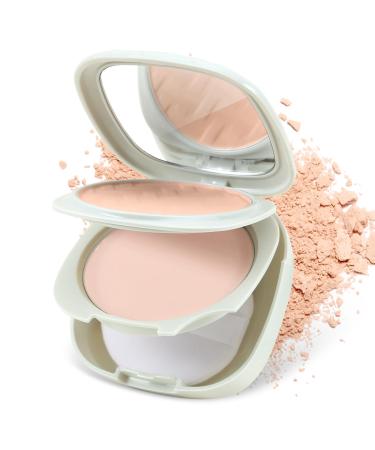 Boobeen 2 Layers Setting Pressed Powder Makeup Flawless Finishing Setting Powder Oil Control Pressed Face Powder Long-Lasting Matte Compact Powder Lightweight with Mirror and Puff 02# Natura