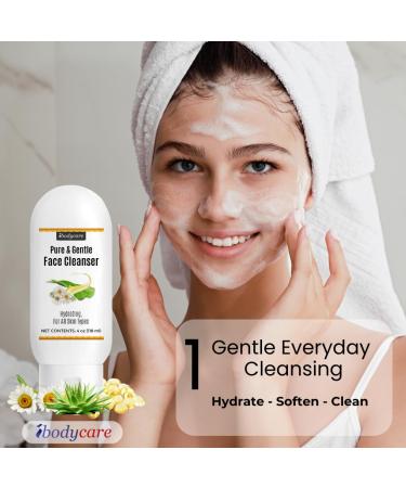 ibodycare Aloe Chamomile Face Cleanser for Sensitive Skin Sulfate Free Paraben Free Fragrance Free Daily Face Wash Gentle Natural Cleanser for Women and Men 4 oz - Buy Online on GoSupps.com