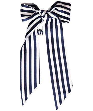 Slip Navy Stripe Silk Ribbon & Scrunchie Set - 22 Momme Pure Mulberry Silk Hair Tie for Women - Buy Online on GoSupps.com