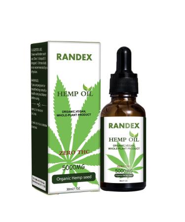 (2 Pack) 5000mg Organic Cold-Pressed Hemp Oil - Rich in Omega 3-6-9 - Natural Hemp Drops - Made in USA