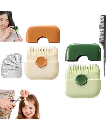 Trimpocket Hair Trimmer/Comb Kids 2 in 1 Split Ends Hair Trimmer Portable Manual Baby Hair Shredder Anti-Cut Brush Detachable Home Bangs Trim Comb Dual-Side Design Blades Replaceable (2pcs E)