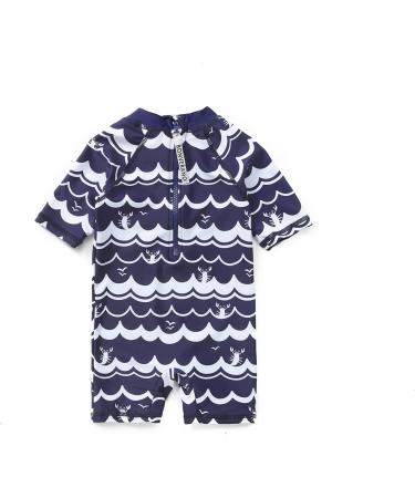 BONVERANO Baby Boys Swimsuit 18-24 Months Navy Wave | UPF 50+ Sun Protection One Piece Swimwear - Buy Online on GoSupps.com