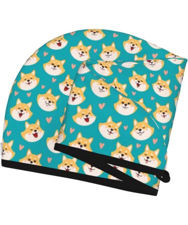 Hair Towel Wrap - Quick Drying Towel Turban for Hair | Cute Shiba1 | International Shipping - Buy Online on GoSupps.com