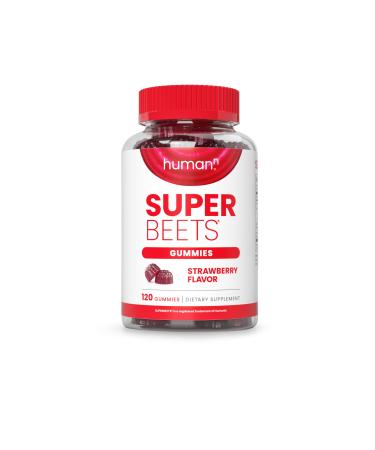 HumanN SuperBeets Strawberry Heart Gummies - Beetroot & Grape Seed Extract 120 Count