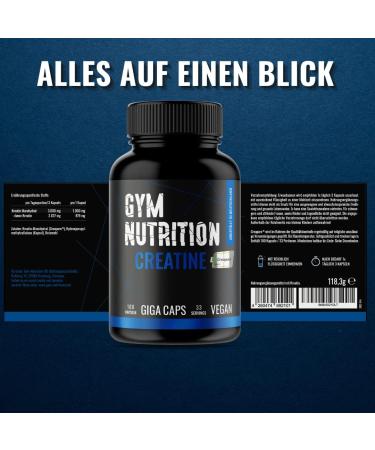 Premium Creapure Creatine Capsules - High Dose 100% Pure Vegan - Monthly Supply in Germany - Buy Online on GoSupps.com