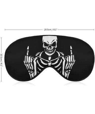 Funny Skeleton Middle Finger Sleeping Mask - Black Skull Soft Eye Mask with Adjustable Strap for Comfortable Night Sleep - Buy Online on GoSupps.com