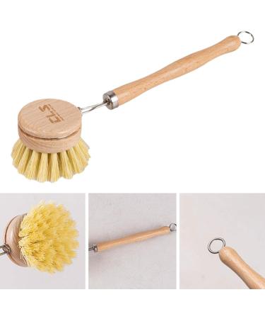 Dish Scrub Brush - Kitchen Scrub Brush | Solid Dish Scrubber Brush with Wear-Resistant Sisal Material Bristles and Design for Pot Ruftup - Buy Online on GoSupps.com