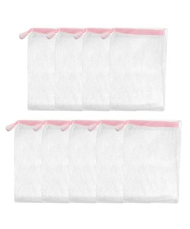 9pcs shower mesh bag with drawstring peeling mesh bag