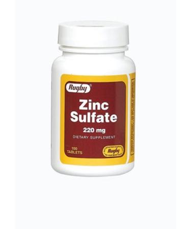 Rugby ZINC Sulfate 220MG TAB ZINC Sulfate (HEPTAHYDRATE)-220 MG White 100 Tablets UPC 005362450012