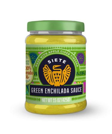 Siete Green Enchilada Sauce| Whole30, Grain Free, Vegan, Paleo, Dairy Free | 1 Pack, 15 oz
