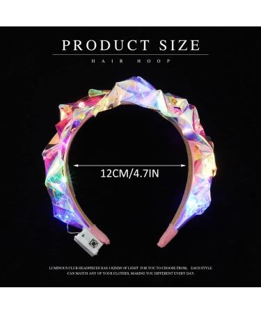 BARTOSI Light Up Headband - Sparkly Laser Hair Hoop for Nightclub Parties - Glow in The Dark Hair Accessories for Women and Girls - Buy Online on GoSupps.com