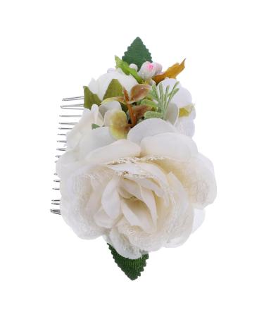 Ipetboom Bridal Hair Accessories Hair Pin Hair Barrettes Tiara Flower Bridal Side Comb Wedding Hair Comb Wedding Bride Hair Comb Hair Comb for Bride Comb for Bridal Tuck Comb Silk Flower