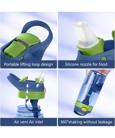 Ainiv Sippy Cup 480ML/16OZ Kids Drink Bottle with Straw - Leak-Proof BPA-Free for Home, School, Outdoor - Blue (Cleaning Brush Included) - Buy Online on GoSupps.com