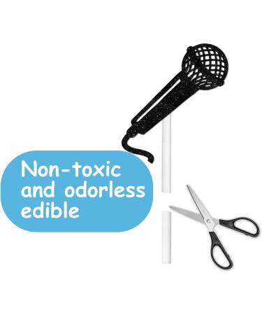 18pcs Black Glitter Microphone Dessert Cupcake Topper for Music KTV Theme Decor Supplies Boys Girls Happy Birthday Anniversary Wedding Party Decoration - Buy Online on GoSupps.com