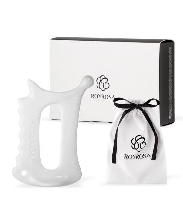 Roy Rosa 100% ceramic gua SHA acupuncture therapy for face and body reduces fine lines wrinkles and muscle tension manufactured in South Korea (Royrosa Guasha)