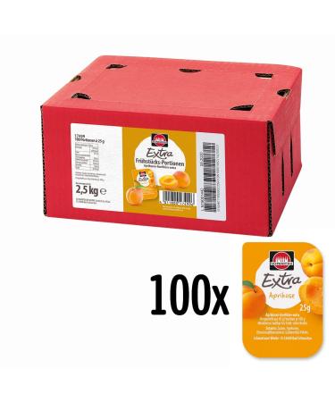 Schwartau Extra Apricot Jam Portions - 100x25g Bulk Pack | Premium International Shipping - Buy Online on GoSupps.com