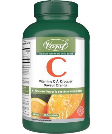 VORST Vitamin C 500mg 90 Chewable Tablets | Supplement for General Health the Immune System Fatigue & Mental Health | Tangy Citrus Orange Flavor | Pills For Adults of All Ages | 1 Bottle 90 count (Pack of 1) - Buy Online on GoSupps.com