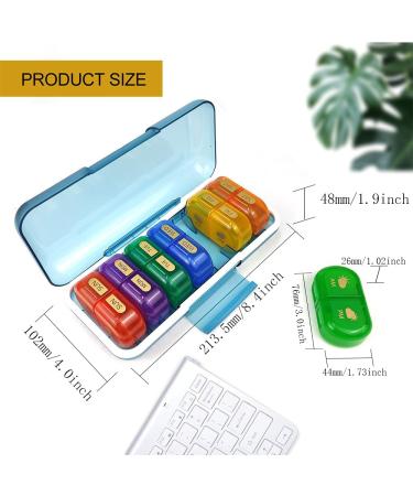XL Waterproof Weekly Pill Organizer - 14 Compartment 7-Day Travel Medicine Box for Vitamins & Supplements - Buy Online on GoSupps.com