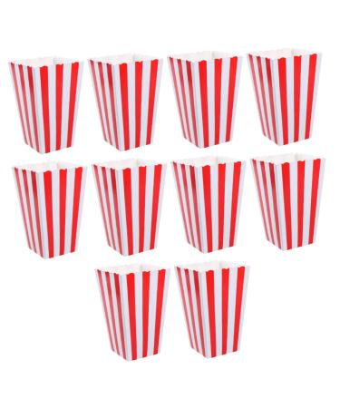 Alipis 10pcs Boxes Popcorn Carton Popcorn Containers Movie Night Disposable Containers Halloween Decorations Outdoor Cheese Popcorn Gifts Paper Red European and American Popcorn Cup