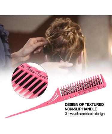 Teasing Comb - 3 Rows of Teeth Tail Comb for Volume and Styling Precision() Pink - Buy Online on GoSupps.com