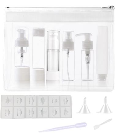 LuHaKiDu TSA Approved Travel Size Bottles Kit - Pack of 13 | Refillable Airless Pump & Foam Bottles for Liquid | Travel Essentials - Buy Online on GoSupps.com
