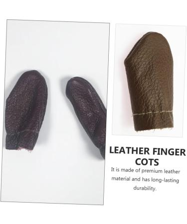Operitacx 10 Pairs Leather Finger Cots - Non-Stick Thimble Protectors for Crochet & DIY | Safe Finger Gloves Accessories - Buy Online on GoSupps.com