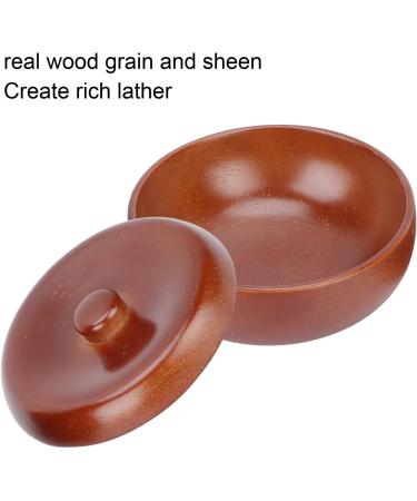 Plplaaoo Wooden Shaving Soap Bowl for Men - Artisan Shaving Shell with Lid | Premium Shaving Accessories for Soap & Cream - Buy Online on GoSupps.com