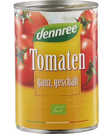 dennree dennree Whole Organic Tomatoes Peeled (2 x 400 g)