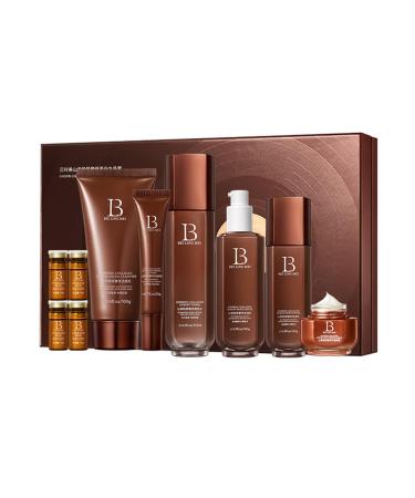 Ginseng Collagen Skincare Set 9-Piece - Korean Skin Care Set with Face Wash Toner Lotion Essence*4 Eye Cream Cream Deep Hydration Anti-Aging & Skincare Gift Set for Women