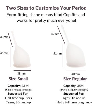 Kind Cup Menstrual Cup | Leak-Free Reusable Design | Up to 12-Hour Wear | Tampon & Pad Alternative | Ergonomic Fit | Small/Large Clear - Buy Online on GoSupps.com