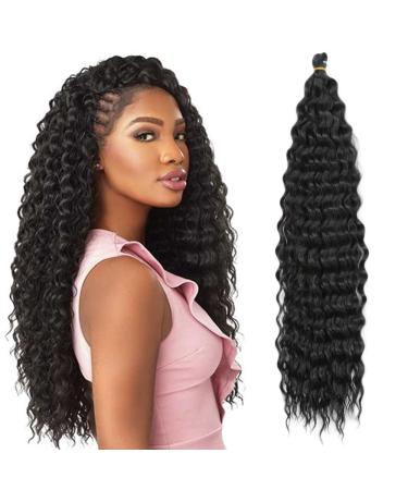 Deep Twist Crochet Hair Waterwell Twist Hair bundle Synthetic curly braided hairstyle hair extension ombre kinky curl braided hair part 22 inch 6 packs 22inch-6Pcs 1b#