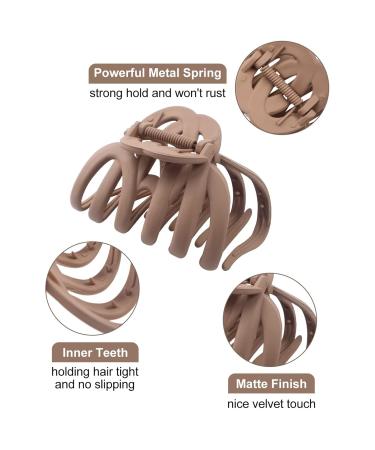 4 Large Octopus Hair Clips - Non-Slip Claw Clips for Women | Stylish Hair Accessories in Neutral Colors - Buy Online on GoSupps.com