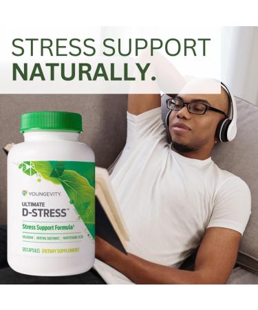 Youngevity Ultimate D-Stress Natural Stress Relief Supplement with Magnesium Valerian Root Extract and B Vitamins Supports Adrenal Health and Nervous System 120 Capsules (Pack of 1) 120 Count (Pack of 1) - Buy Online on GoSupps.com