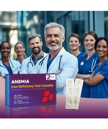 Iron Deficiency Test Kit 2 Tests Ferritin Anemia Home Test Kit for Iron Level Detection in 15 Minutes Convenient Home Test for Adults & Children - Buy Online on GoSupps.com